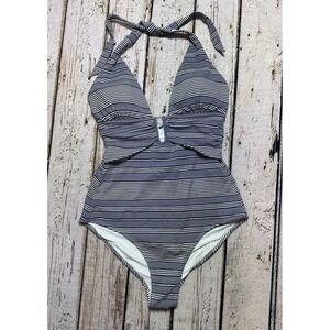 Heidi Klein Cote Sauvage U-Bar Nautical Women's One-Piece Swimsuit Size M